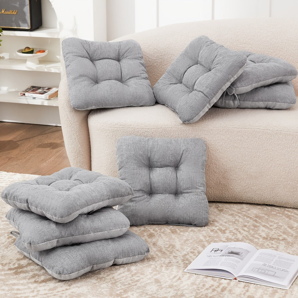 Memory Foam Chair Cushions 4/8 Pack, Non-Slip Seat Pads for Dining Chairs, Kitchen, Office & Patio ¨C Indoor Outdoor Chair Pads M/L Size