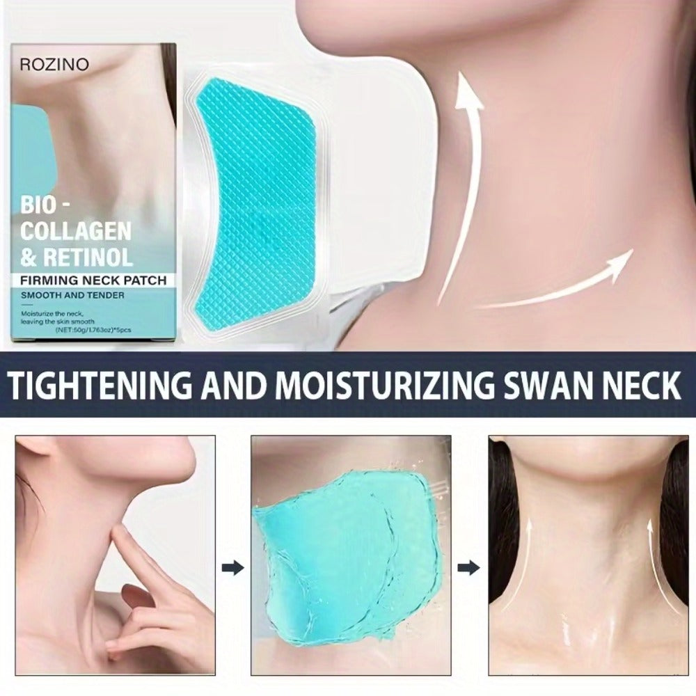 Bio-Collagen & Retinol Neck Firming Patches 10pcs ¨C Hydrating Gel Neck Mask for Tightening, Smoothing & Anti-Sagging, Hypoallergenic for All Skin Types
