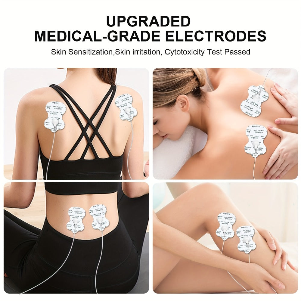 TENS EMS Electrode Pads 35mm Snap Reusable Replacement Pads Highly Conductive Latex Free Non-Irritating Gel for TENS EMS Muscle Stimulator Units 10 20 40 80 Pcs Options