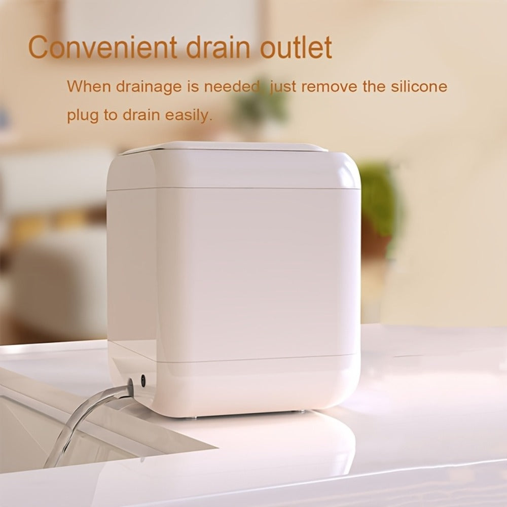 Mini Washing Machine Pure Copper Motor High Torque 4 Washing Modes Portable Washer for Underwear Socks Baby Clothes Separate Washing Anti Cross-Infection White