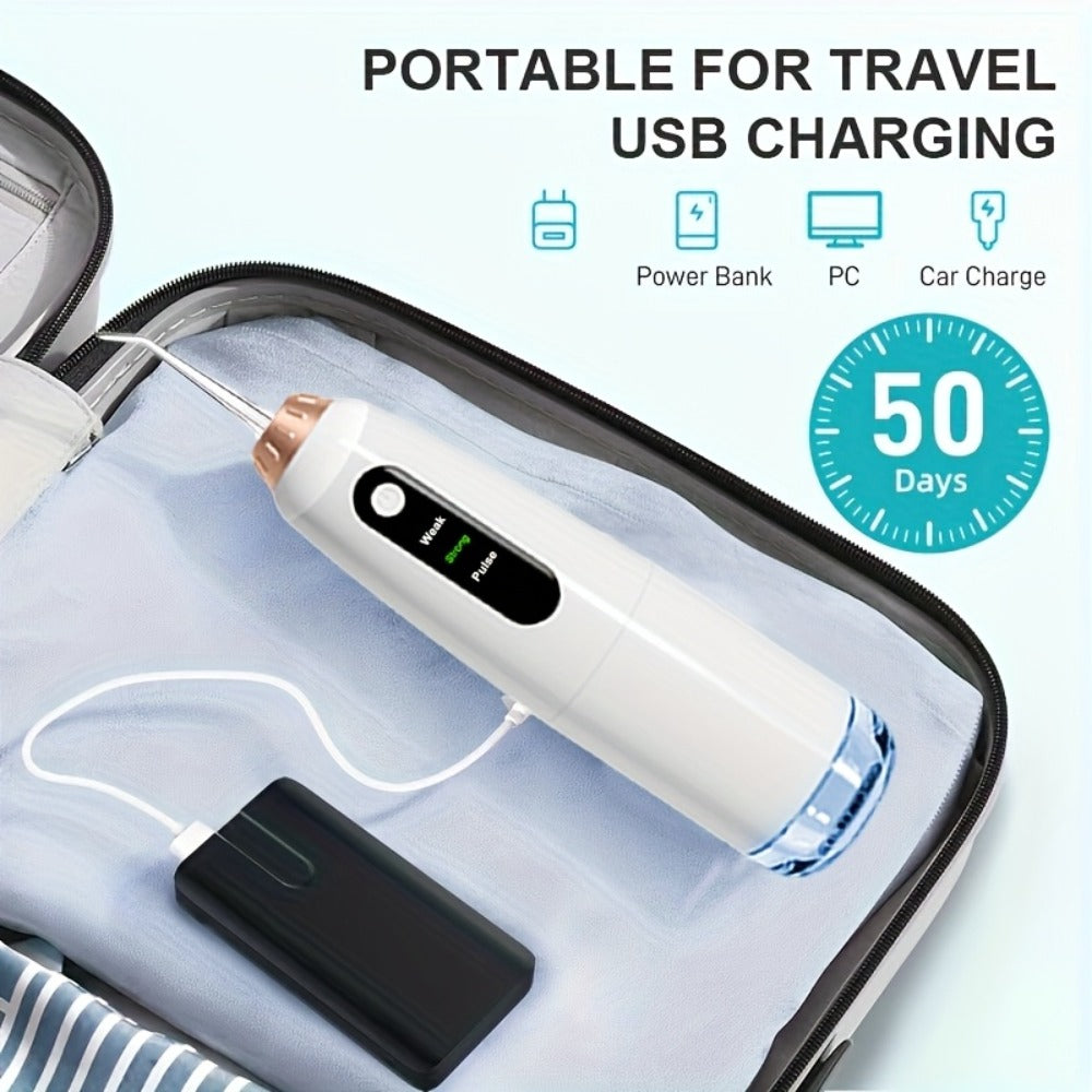Water Flosser Oral Care Kit ¨C 3-Mode Portable Electric Dental Cleaner, USB Rechargeable, 4-Function Nozzle, Tooth Whitening Device & Electric Toothbrush Set for Travel & Home Use