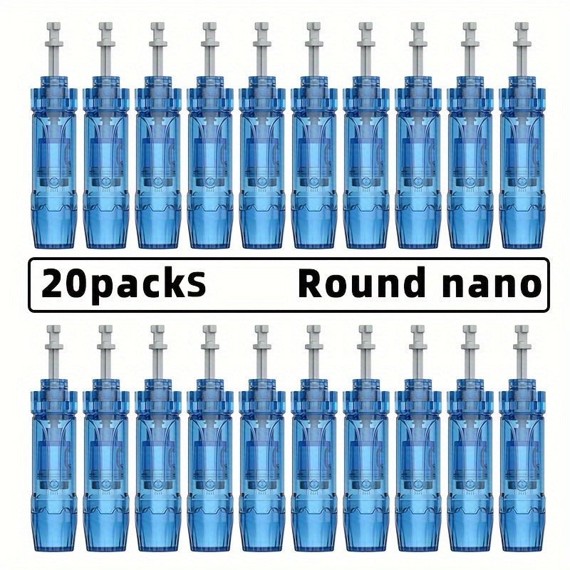 Microneedling Cartridges 20 Pack Compatible with Dr.Pen A9 A11 A8S M8S Bio Pen Q2 Ultima M8S 18-Pin 36-Pin Round Nano 0.25mm Replacement Needle Tips Derma Pen Accessories