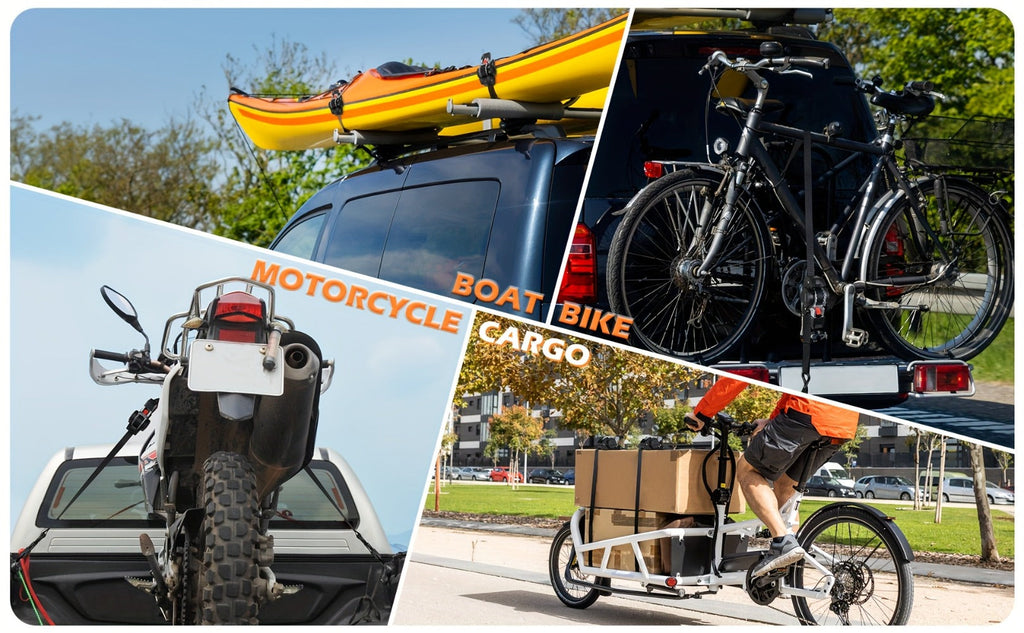 Retractable Ratchet Straps with Extension Strap ¨C Heavy Duty Auto Self-Retracting Tie Down Cargo Straps for Truck Trailer Motorcycle Moving & Appliances