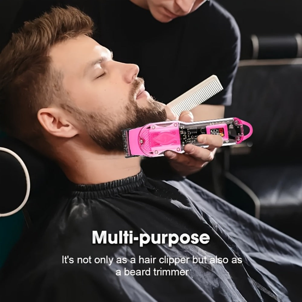 Professional Hair Clippers for Men - Cordless USB Fast Charging with Digital Display, 4 Adjustable Speeds, 4 Limit Combs 0.5-15mm, Rechargeable Lithium Battery, Barber-Grade Portable Clipper Kit 1 or 3 Piece
