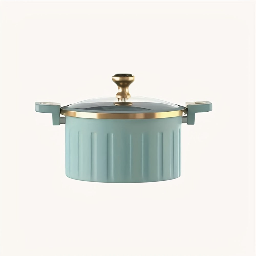 Cast Iron Enamel Dutch Oven 2.64 Gallon with Lock Cover ¨C Non-Stick Heavy-Duty Saucepan Leak-Proof Cooker | Strong Legs Round Handle | Elegant Blue & White Enameled Cast Iron Pot for Home Kitchen