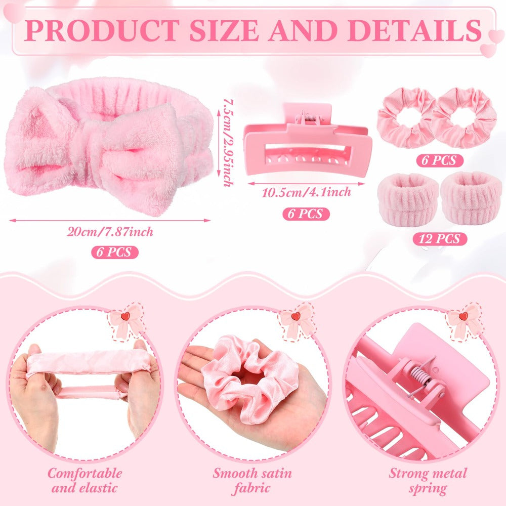 Spa Party Favors Set 48pcs for Women ¨C Sleepover Party Supplies with Headband, Wristband, Scrunchies, Hair Clip, Jewelry Case, Makeup Bag & Mirror, Bridesmaid Proposal Gift, Girls Night Return Gifts