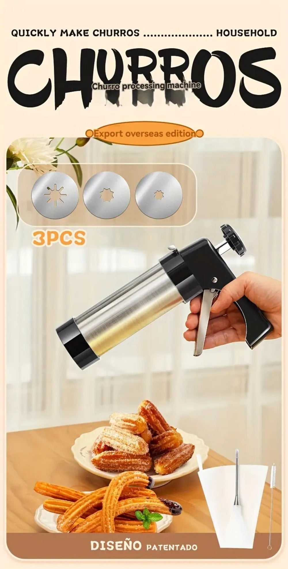 Cookie Press Biscuit Machine 8pcs, Heavy Duty Manual Spanish Cookie Maker with 8 Discs, No Electricity Required, Three-Stable System, Easy to Clean, for Home and Commercial Kitchen Pastry Baking