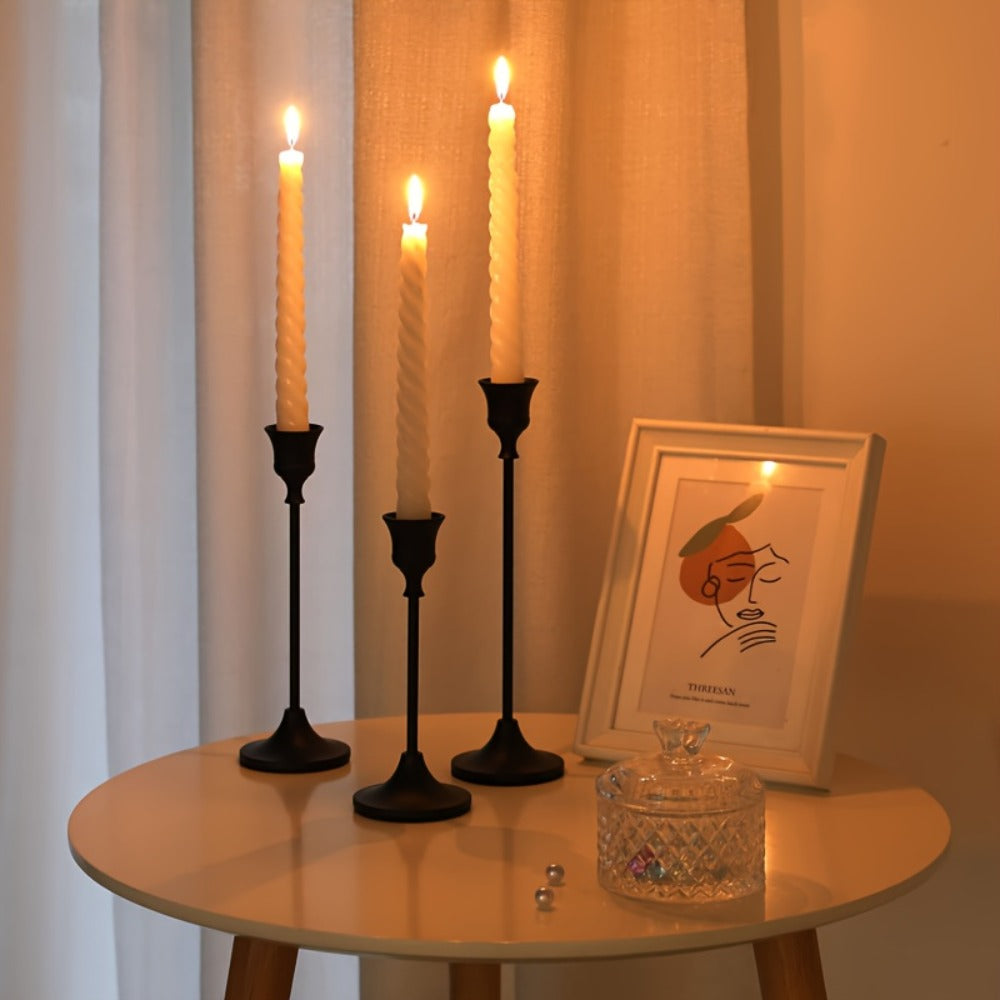 Metal Bell Candlestick Holders Set ¨C Vintage Copper & Black Taper Candle Holders for Wedding Centerpieces, Christmas Table Decor, Halloween, Anniversary, Birthday Party, Home & Hotel Decoration