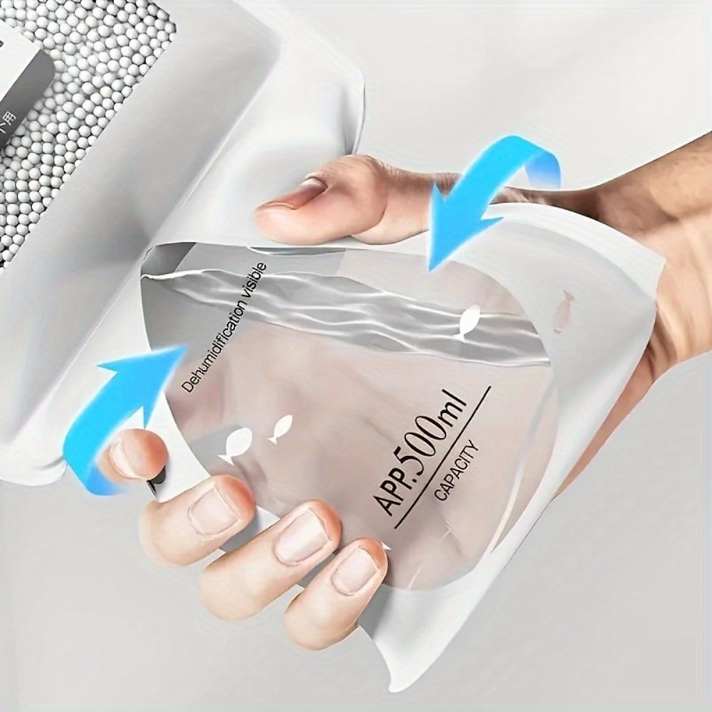 Moisture Absorber Bags 20 Pack Hanging Dehumidifier Bags 90-Day Power-Free Reusable Damp Absorber with Hooks for Wardrobe Bedroom Bathroom Closet