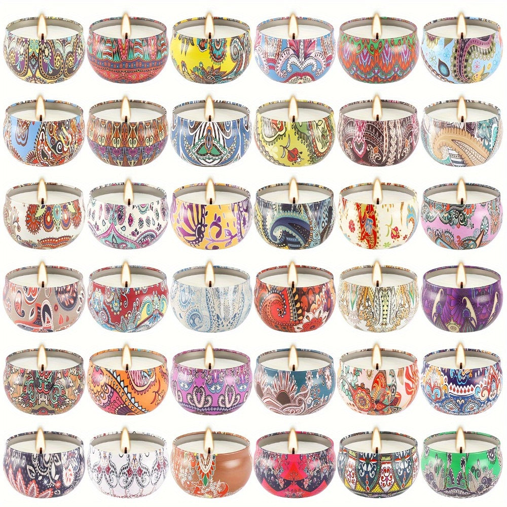 Candle Gift Set 36-Pack ¨C Natural Soy Wax Scented Candles in Tin Cans, Aromatherapy Candles for Yoga, Spa, Bath & Home Decor, Portable Travel Candles, Perfect Gift for Women & Men, Mother's Day, Valentine's Day & Birthdays