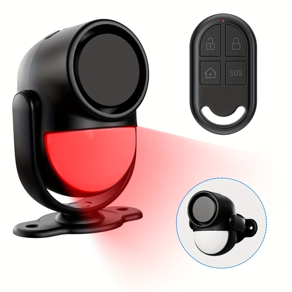 125dB Wireless Motion Sensor Alarm with Siren Light & Remote Control ¨C Indoor Infrared Security Motion Detector for Home, Shed & Garage ¨C Battery Operated PIR Alert System (Black & White)