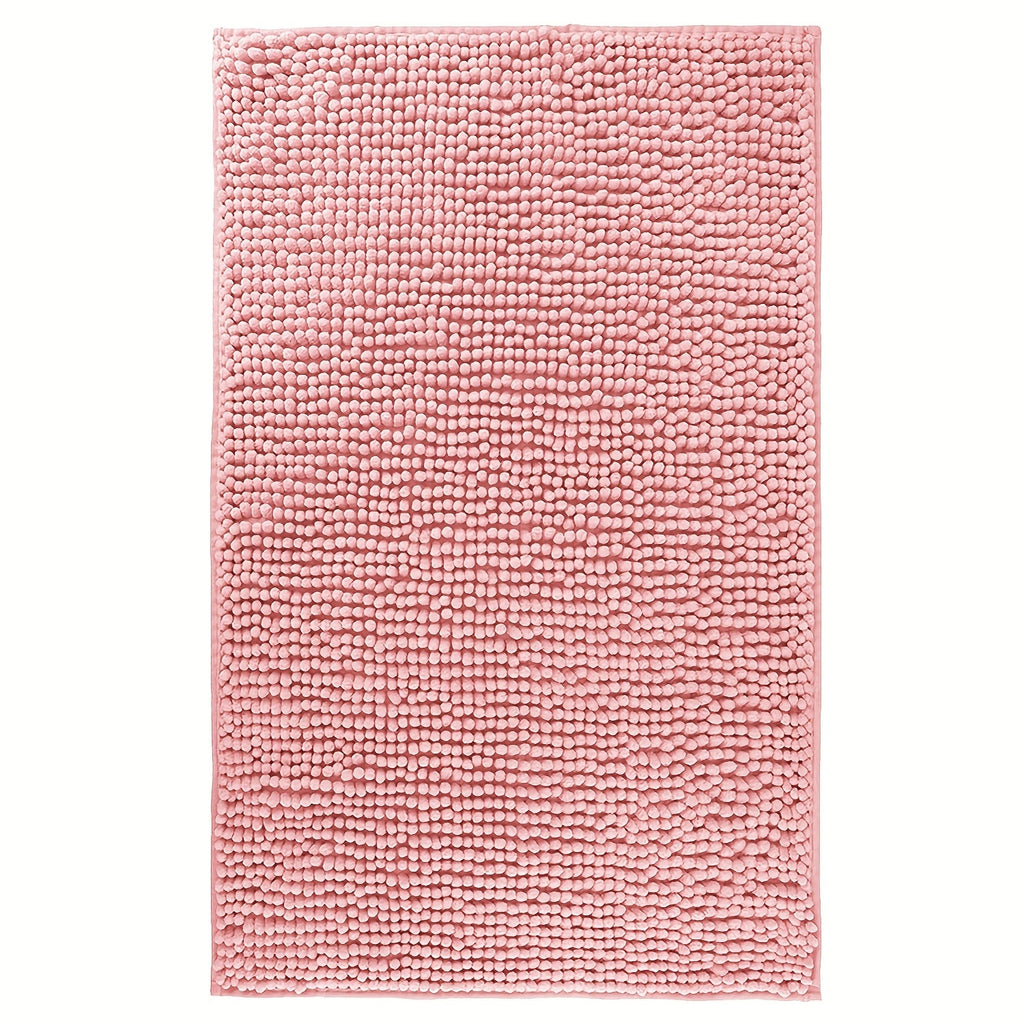 Chenille Bath Rug Extra Thick Soft Absorbent Non-Slip Bathroom Mat Machine Washable, Multiple Sizes & Colors