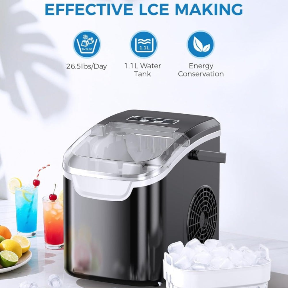 Ice Maker Machine ¨C Nugget Ice & Bullet Ice Countertop, 26-35 Lbs Daily, One-Button Operation, Self-Cleaning, Portable Ice Maker with Ice Scoop for Home, Kitchen & Office