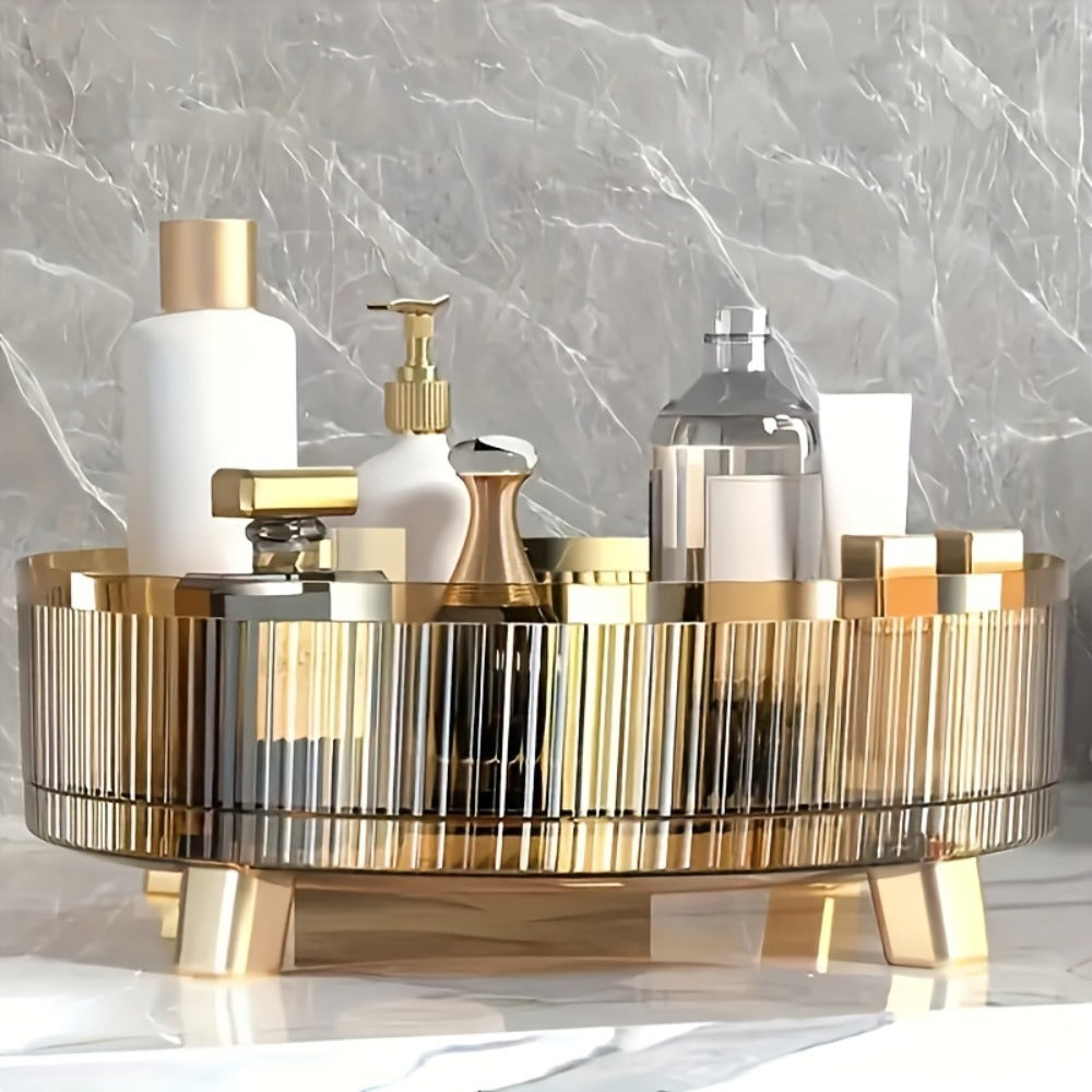 360¡ã Rotating Makeup Organizer Large Capacity Spinning Cosmetic Storage Tower for Vanity Bathroom Kitchen Countertop Perfume Lipstick Skincare Holder