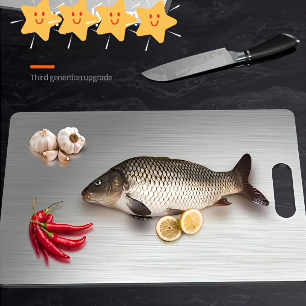Stainless Steel Cutting Board Set of 3 ¨C Durable BPA-Free Kitchen Cutting Boards, Rust-Resistant & Easy to Clean, Space-Saving Nested Design for Meat, Vegetables & Food Prep