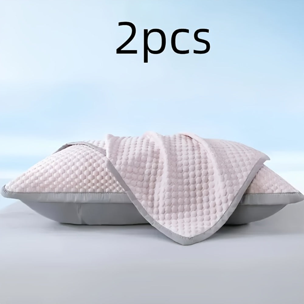 Cooling Pillow Cases 2-Pack 3D Ice Bean Texture ¨C Soft Polyester Pillowcases for Summer | Machine Washable | Cool Sleep Bedroom Pillow Covers | 18.9¡± x 29.13¡± | No Insert