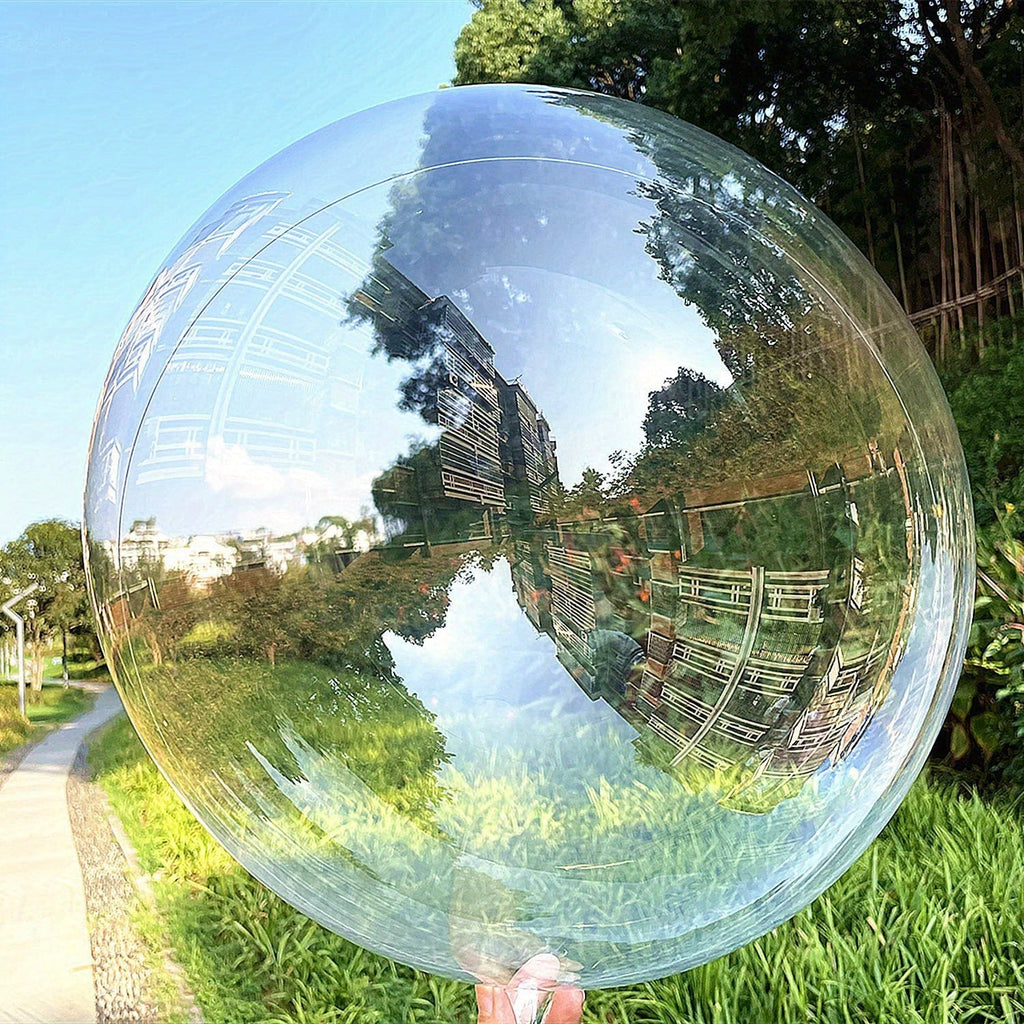 Clear Helium Balloons 10-Pack | Transparent Party Balloons 18¡± 20¡± 24¡± 36¡± for Weddings Birthdays Christmas Halloween Mardi Gras Celebrations ¨C Helium Ready with Sturdy Neck & Base