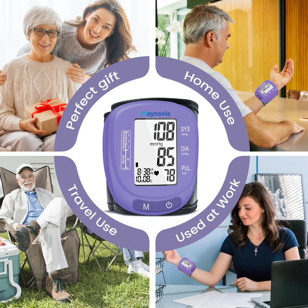 Blood Pressure Monitor Wrist Cuff with Oximeter Fingertip ¨C Digital BP Machine Home Use, 120 Memory, Portable Case & Battery Included, Fully Automatic Hypertension Tracker