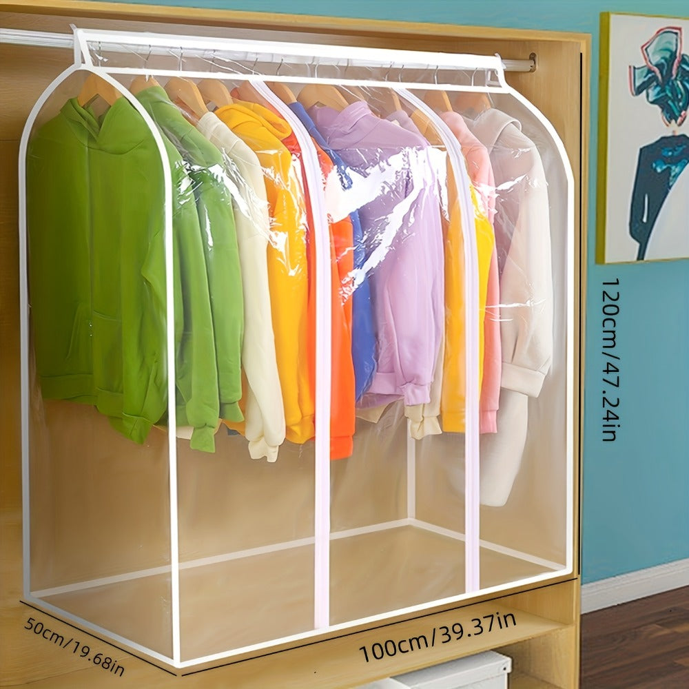 Garment Bag Transparent Hanging Clothes Dust Cover with Zipper, Thickened Waterproof & Washable Storage Bag for Coats, Dresses & Suits ¡ª Clear Closet Organizer, Multiple Sizes