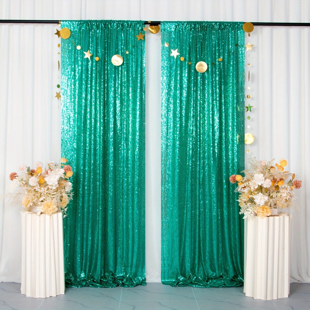 Sequin Backdrop Curtain for Party Wedding - 4x8ft Shimmering Glitter Curtain for Birthday Photo Booth Stage Decoration, Easy Hang, Multi-Color
