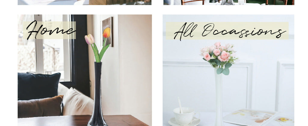Eiffel Tower Vase Pack of 12 ¨C Tall Glass Flower Vases for Wedding Centerpiece, Event Table Decor, Floral Arrangements & Party Decoration, Clear Black White, 12¡± 16¡± 20¡± 24¡± Sizes