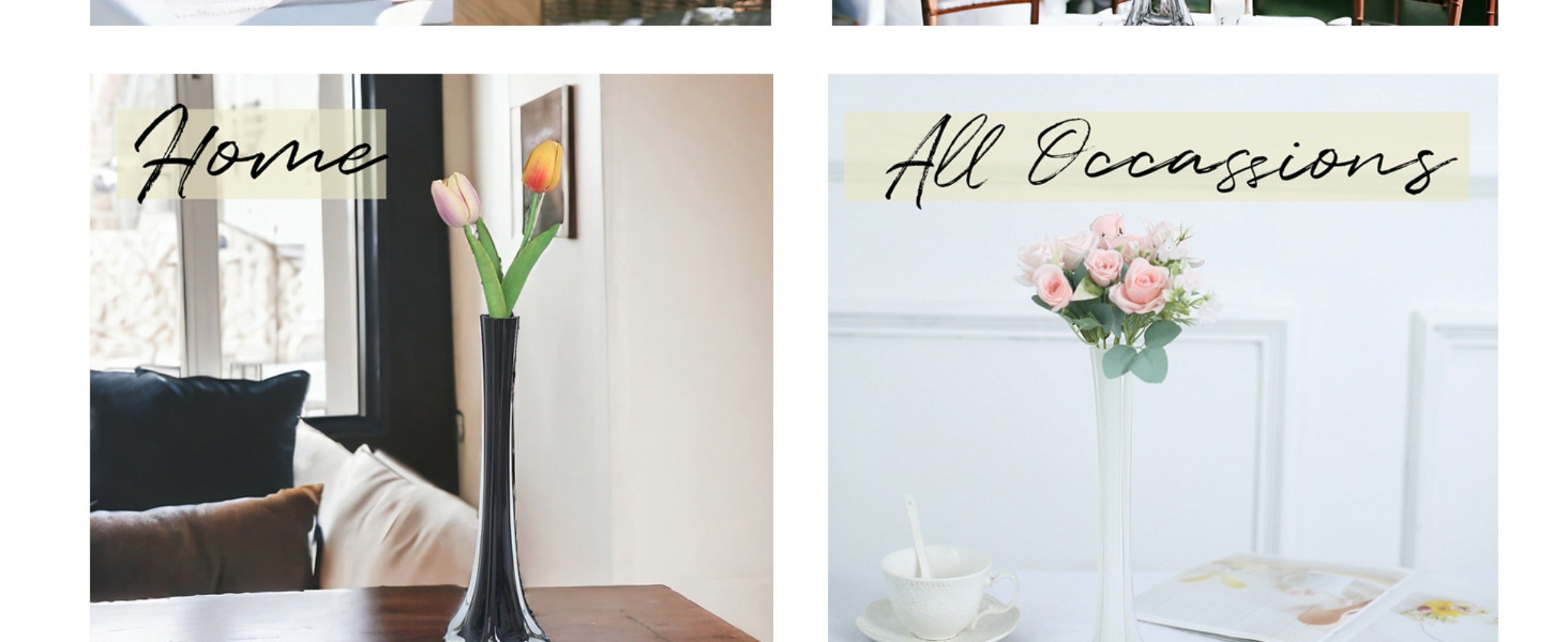 Eiffel Tower Vase Pack of 12 ¨C Tall Glass Flower Vases for Wedding Centerpiece, Event Table Decor, Floral Arrangements & Party Decoration, Clear Black White, 12¡± 16¡± 20¡± 24¡± Sizes