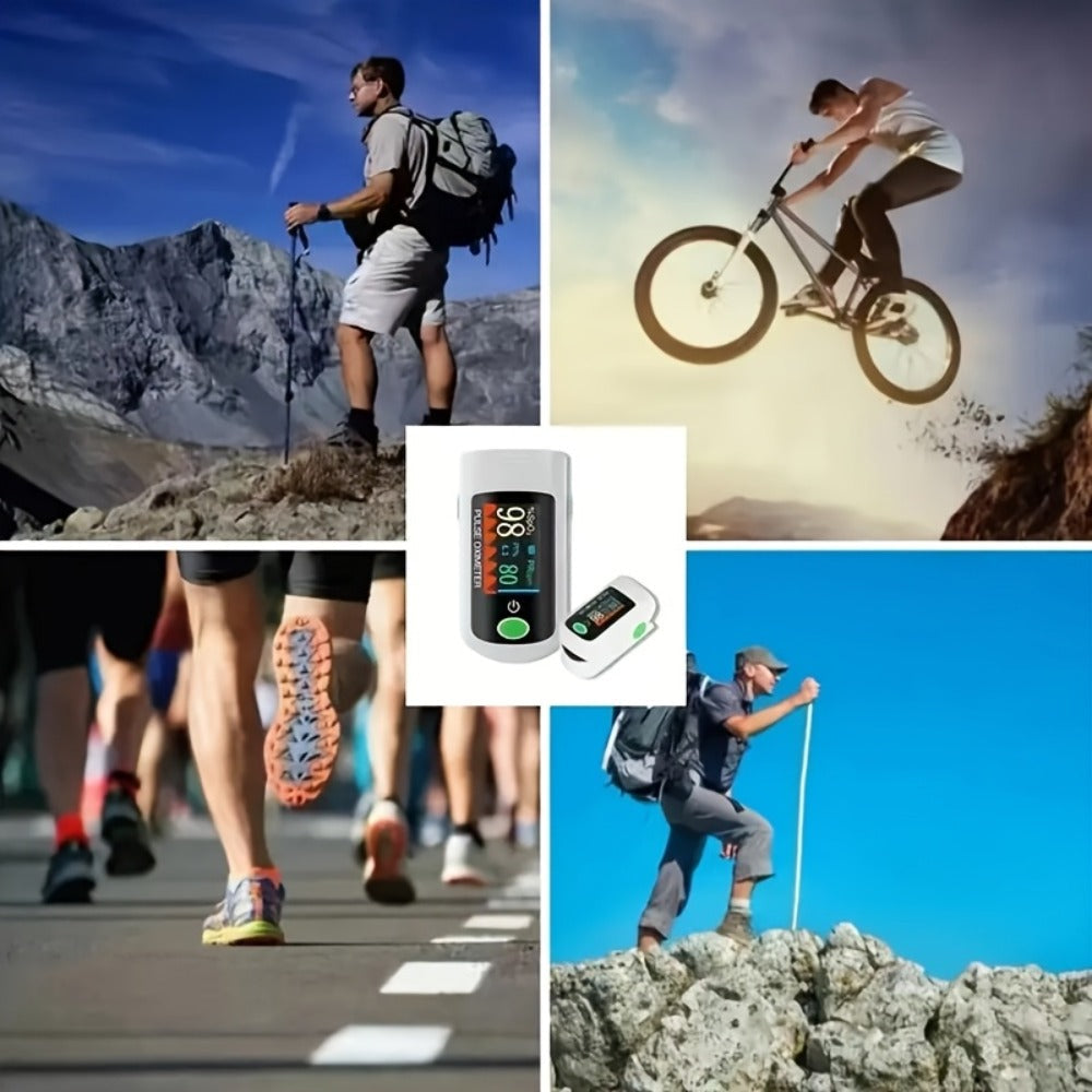 Fingertip Pulse Oximeter Blood Oxygen Monitor ¨C SpO2, Heart Rate & Perfusion Index Display, Digital Finger Clip O2 Meter for Home Use & Sports, Batteries Included