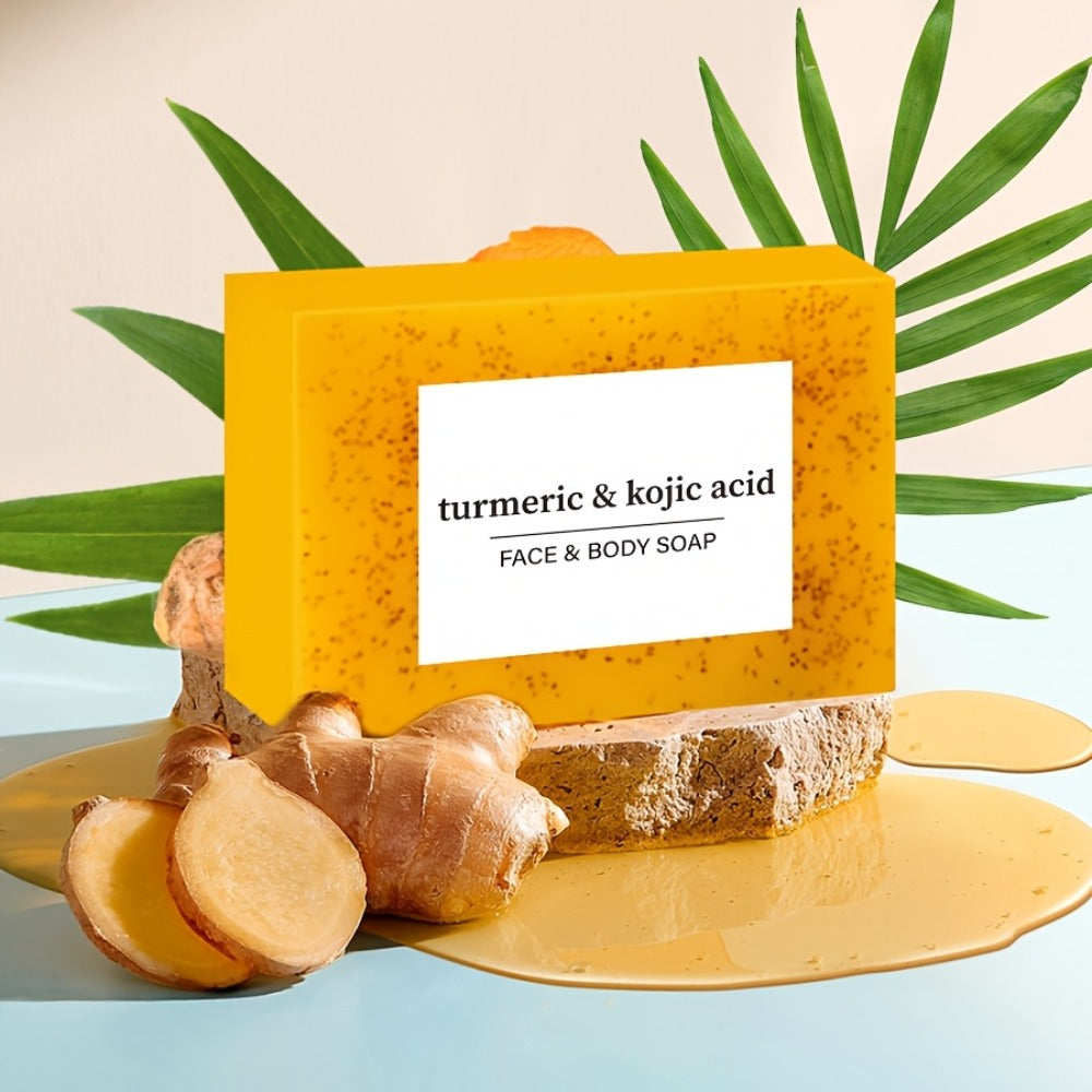 Turmeric Soap Handmade Bar ¨C Lemon, Quercetin & Vitamin E Natural Soap with Olive Oil, Deep Cleansing & Moisturizing, Brightening Body & Face Wash Soap, Turmeric Shampoo Bar for All Skin Types