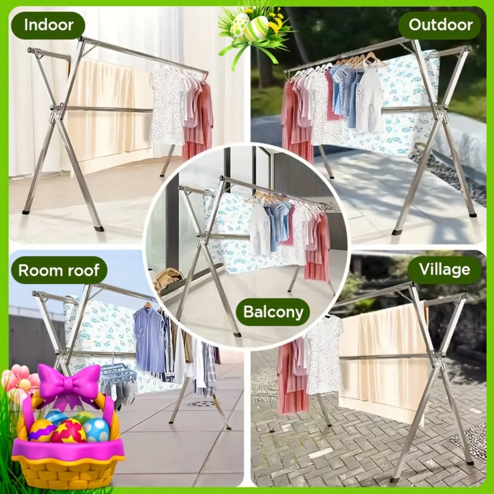 Stainless Steel Clothes Drying Rack Adjustable Retractable Foldable Indoor Outdoor Laundry Rack Heavy Duty
