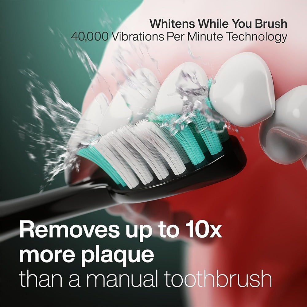Sonic Electric Toothbrush ¨C 5 Vibration Modes, Soft Bristle, Type-C Fast Charging, Waterproof, Deep Clean & Teeth Whitening Rechargeable Power Toothbrush for Men & Women, 4 or 8 Brush Heads