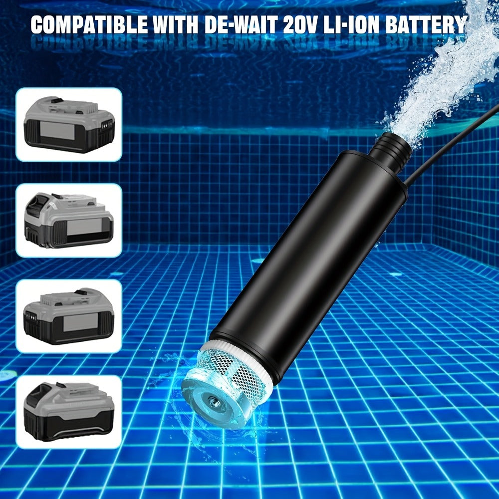 Cordless Water Transfer Pump for DeWalt 20V 60V Battery 635GPH IP65 Portable Sump Pump for Pool Cover Basement Garden RV Pond Camping Car Wash No Battery