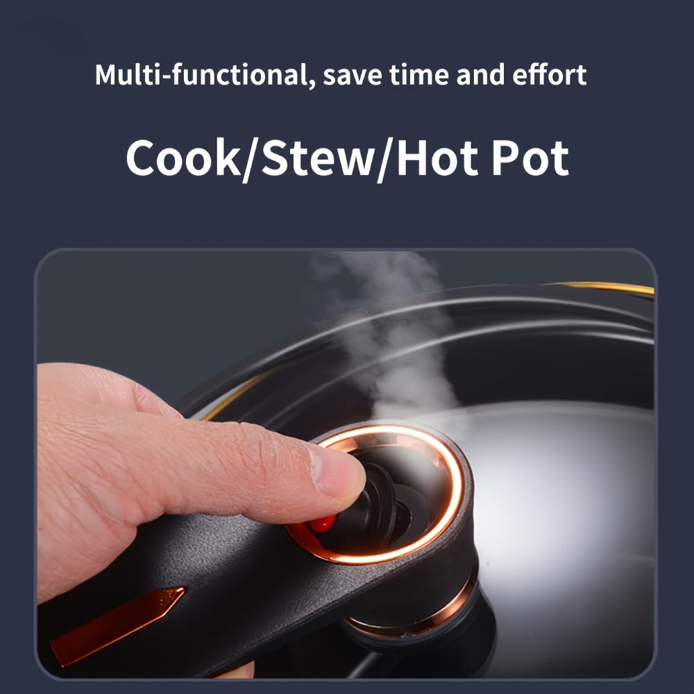 8.45QT Non-Stick Ceramic Stockpot with Twist Lock Handle - Induction & Gas Compatible, Cast Iron, Home & Restaurant