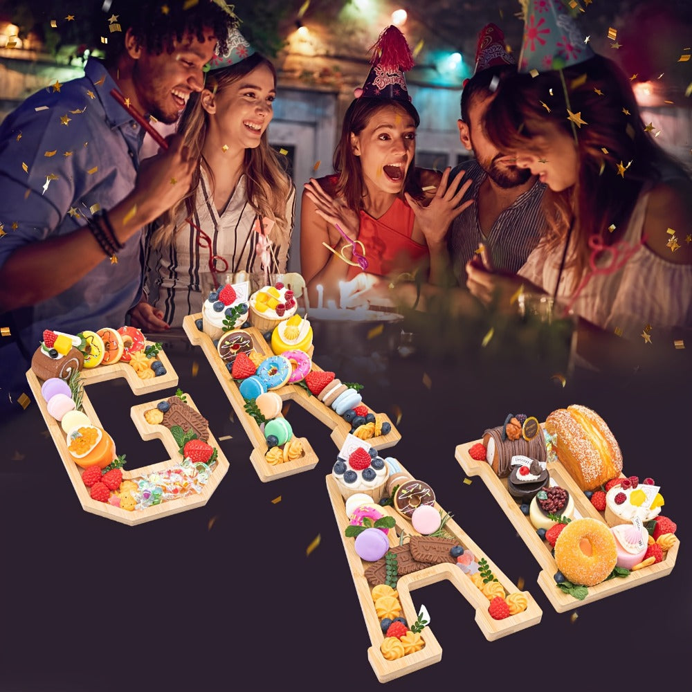 Graduation Charcuterie Board Decorations 4pcs Wooden Number Box with 14 Balloons ¨C 2026 GRAD Fillable Party Supplies