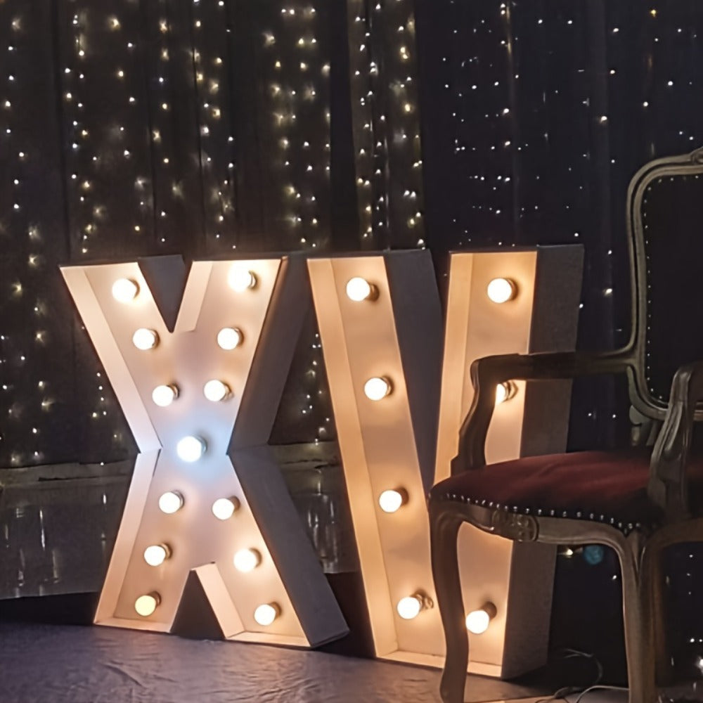 Marquee Letter Lights Warm White LED - 3FT Light Up Letters A-Z for Birthday, Anniversary, Wedding & Party Decor, Battery Powered KT Board Lighted Alphabet Signs for Wall & Indoor Display