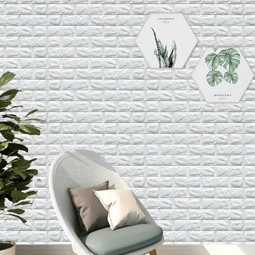 3D Peel and Stick Wood Grain Wallpaper Panels 50/100pcs - Self-Adhesive Waterproof PVC Foam Wall Tiles, Anti-Collision Textured Wall Decor for Bedroom Living Room Kitchen DIY Renovation Cut-to-Fit