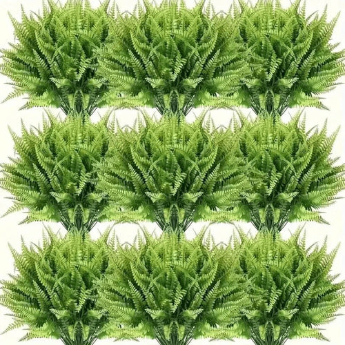 Artificial Boston Fern Plants 10 Pack ¨C Fake Faux Ferns for Indoor Outdoor Home Garden Office Porch Decor
