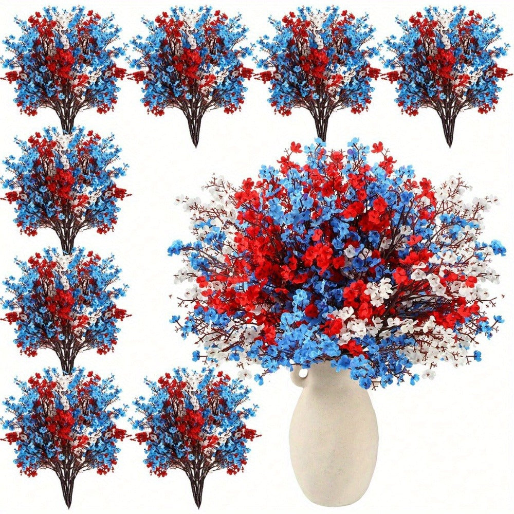 Artificial Flowers 4th of July Patriotic ¨C 15pcs Real Touch Fake Flowers for Independence Day Home Decor, Floral Arrangements, Table Centerpieces & Holiday Decoration
