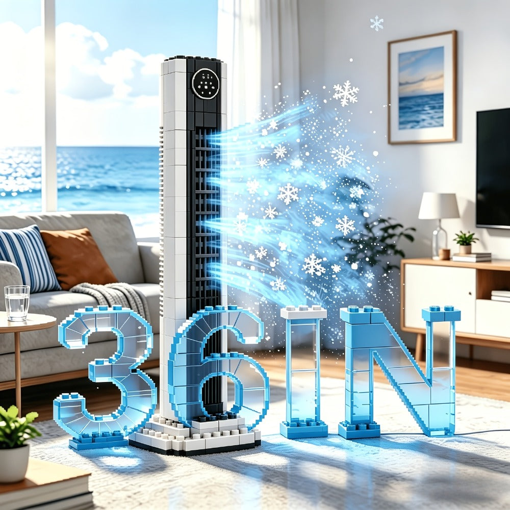 Tower Fan 35-Inch Bladeless 85¡ã Oscillating Standing Floor Fan 3-Speed Quiet Cooling with 12H Timer for Bedroom Office Living Room Home