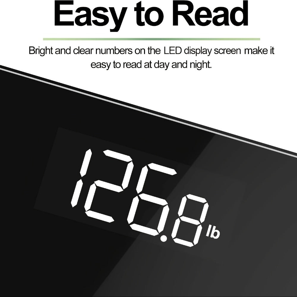 Digital Bathroom Scale High Precision 400 lbs ¨C Electronic Body Weight Scale with Backlit HD LCD Display, kg/lb/st Switchable, Easy Read, Includes Batteries