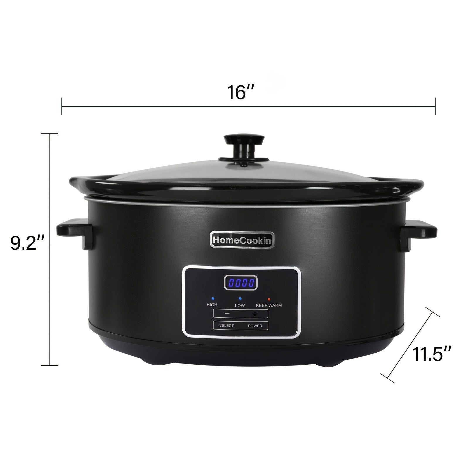 Digital Slow Cooker 6 & 7 Quart Programmable with Non-stick Ceramic Bowl, Countdown Timer & Keep Warm ¨C Oval Glass Lid Crock Pot for Family Meals Soups Stews Holiday Cooking