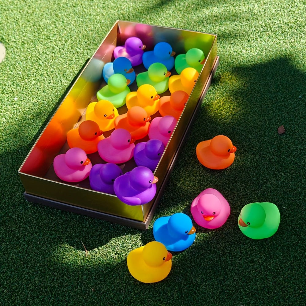 36Pcs Rainbow Rubber Ducks Bulk Pack ¨C Colorful Mini Bath Toys for Pool Party, Holiday Decor & Kids Gift
