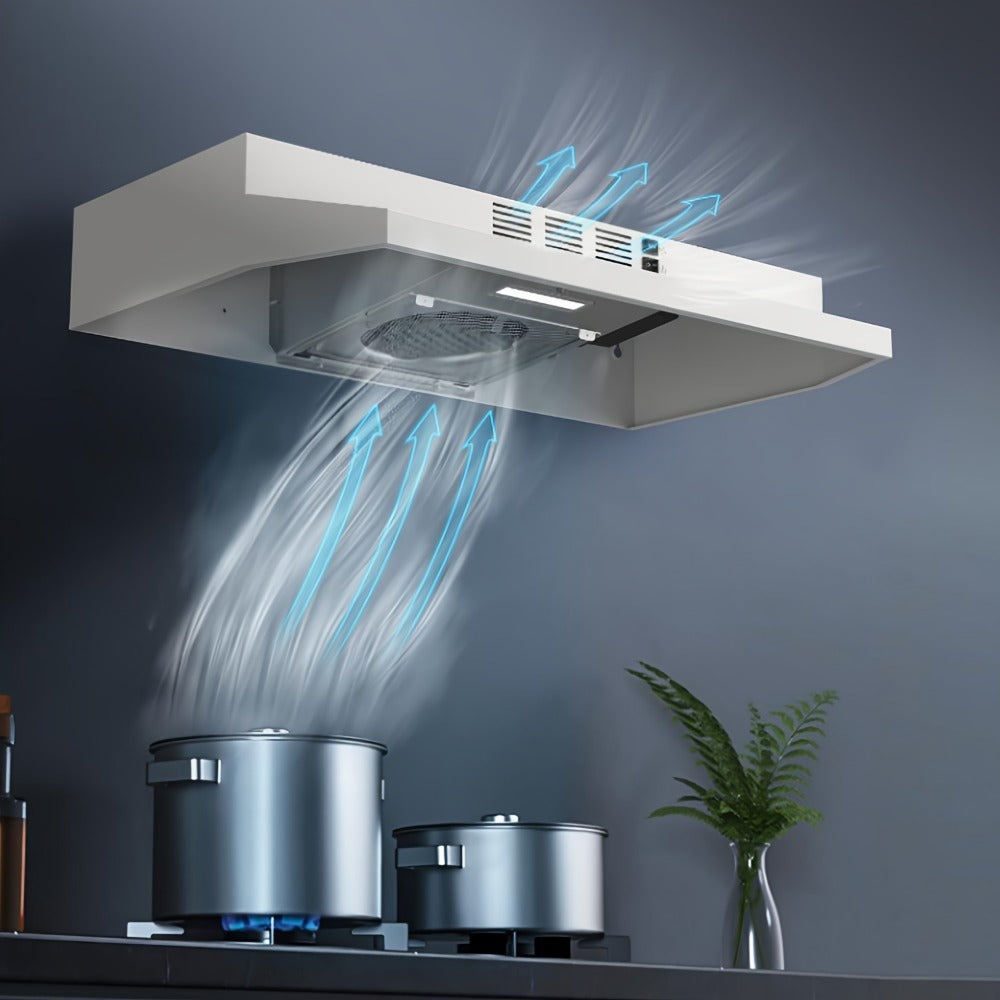 Range Hood 30 Inch Under Cabinet | Ducted & Ductless Convertible Kitchen Vent Hood with LED Light & 2-Speed Exhaust Fan, Stainless Steel ¨C Black, White & Silver, Easy Install