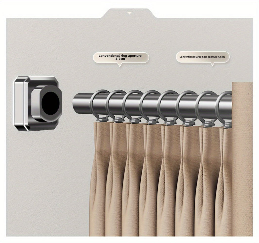 Tension Curtain Rod No Drill Telescopic Shower Bathroom Towel Rack Adjustable Hanging Rod Balcony Coat Hanger Drying Rod