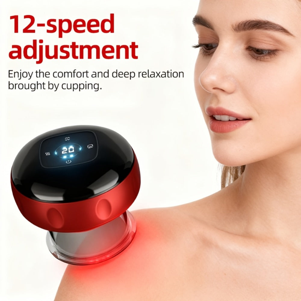 Electric Cupping Massager ¨C Portable USB Rechargeable Gua Sha Scraping & Acupressure Device for Full Body Relief | Traditional Chinese Therapy Tool for Back, Neck & Muscle Relaxation at Home