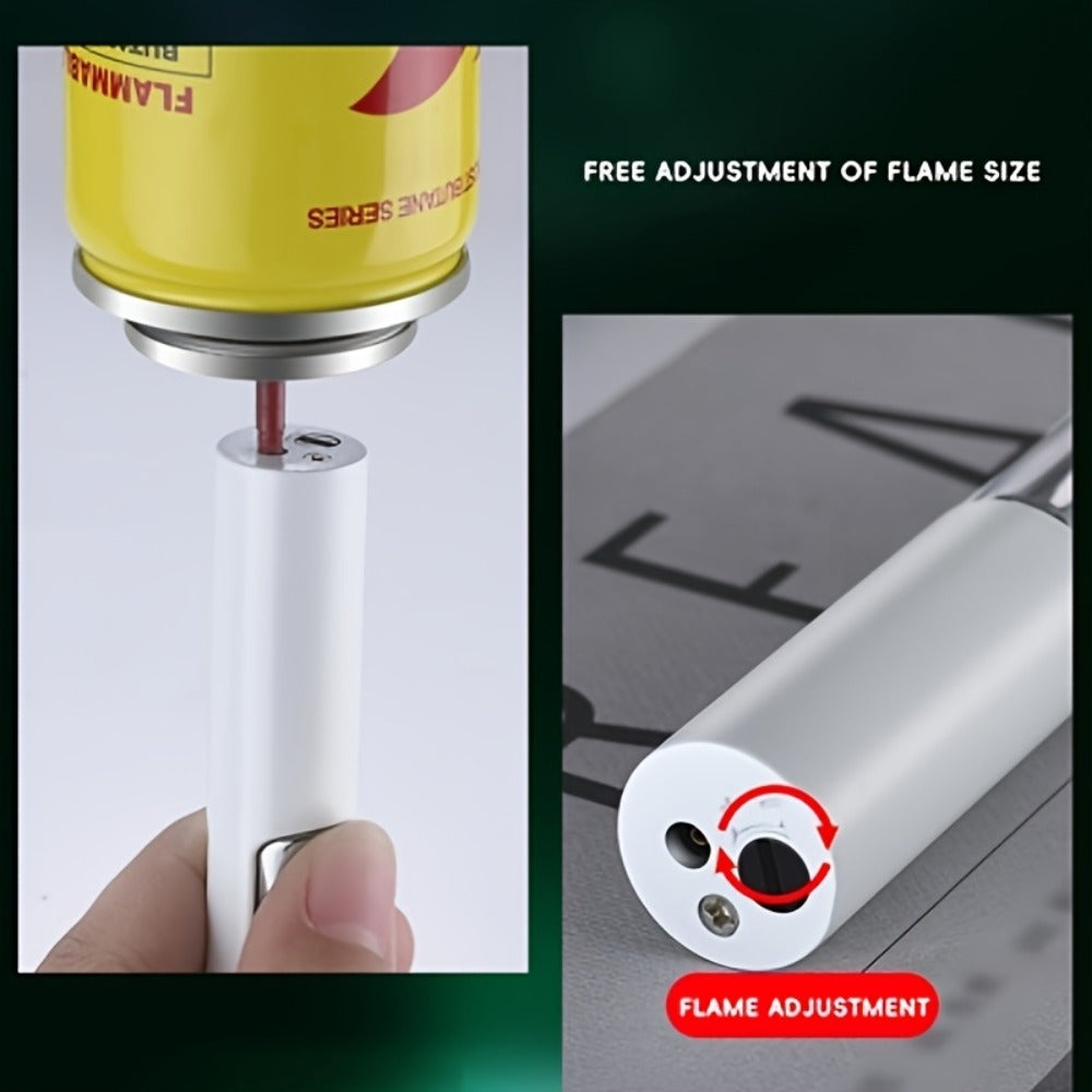 Windproof Blue Flame Lighter ¨C Creative Adjustable Flame Torch Lighter for Outdoor BBQ, Camping, Candles & Cigars, Stylish Gift for Men & Friends (No Butane Included)