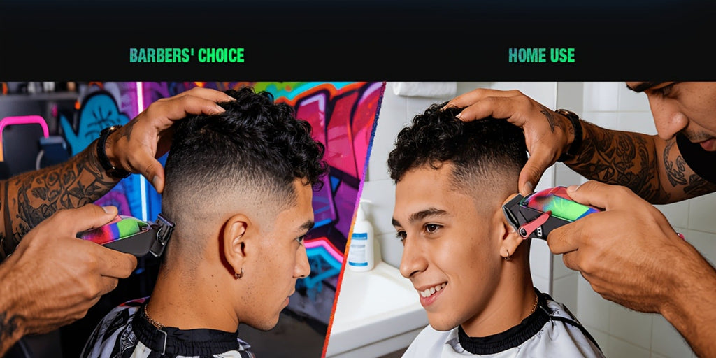 Professional Hair Clippers for Men ¨C 7500RPM Cordless Barber Clipper Kit with Graffiti Metal Body, Zero-Gapped Adjustable Blade, 10 Color Guide Combs & Storage Bag, Fade Clipper for Home & Salon Use