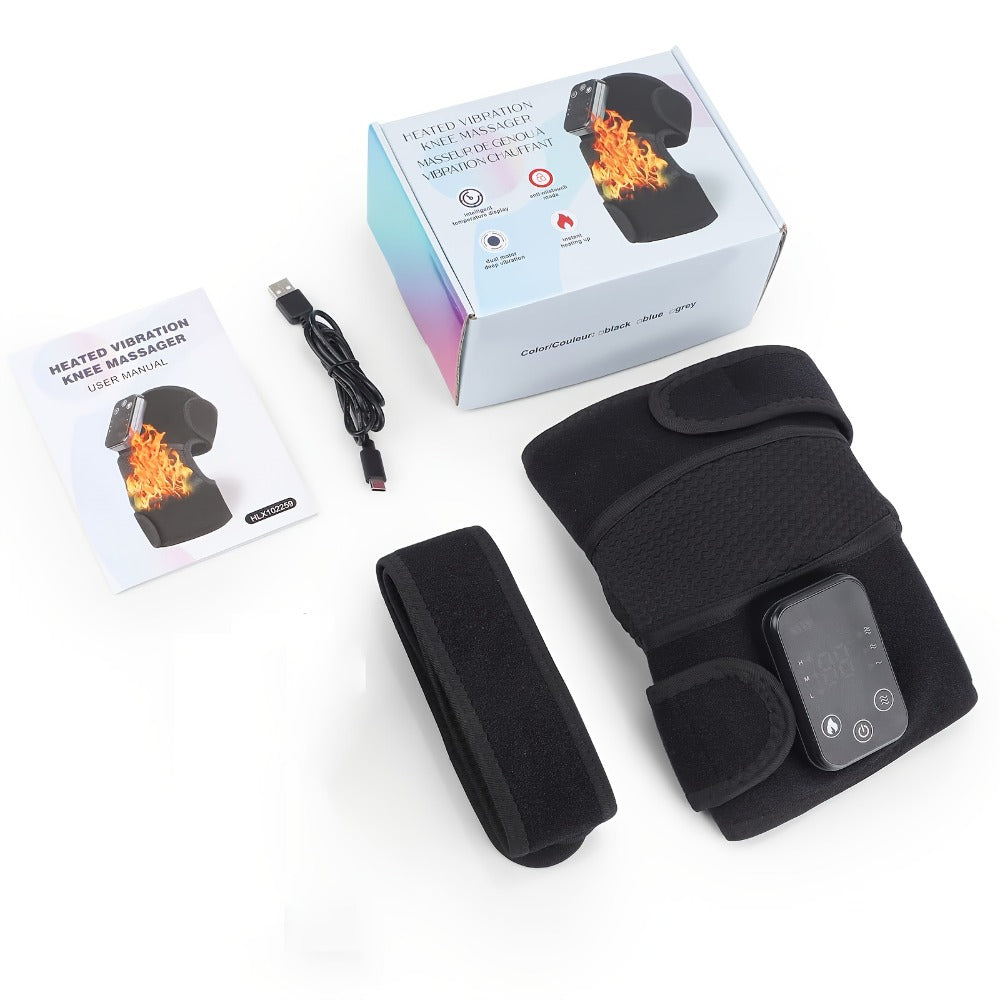 Heated Knee Massager with Heat and Vibration Massage ¨C Wireless Portable Electric Knee Brace Wrap for Pain Relief, Arthritis, Joint Stiffness ¨C 3-in-1 Shoulder Elbow Knee Heating Pad, Gift for Elderly