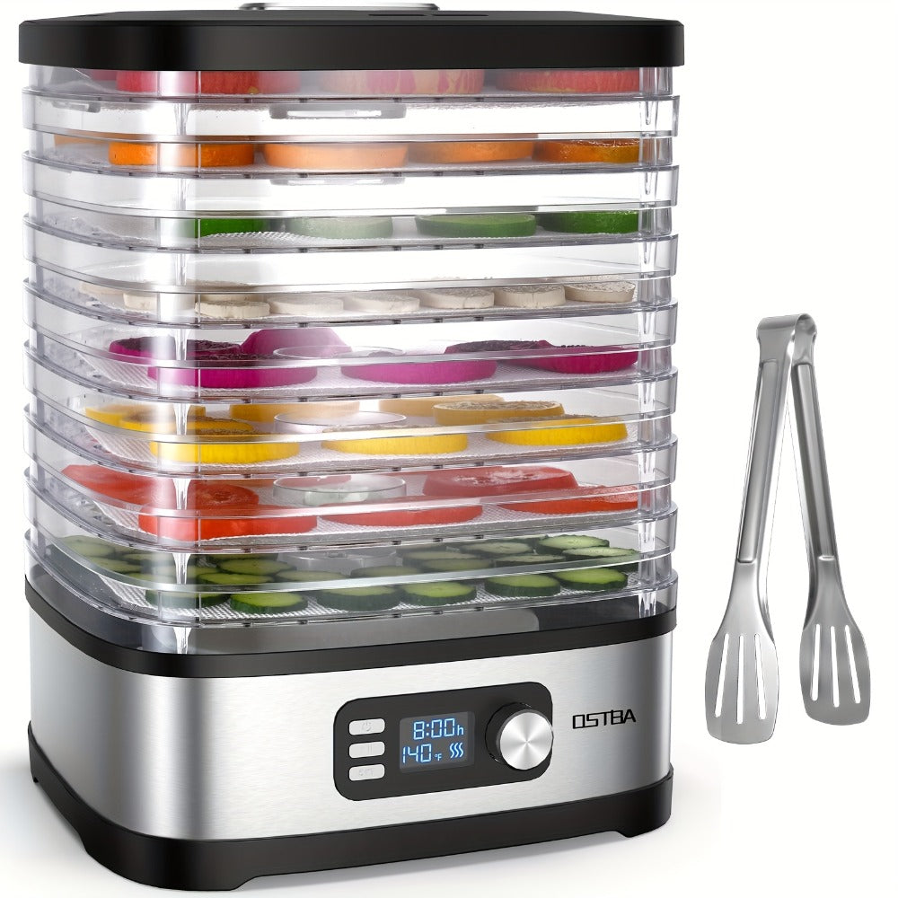 Food Dehydrator Machine 5-Tray with Adjustable Temperature Control and 72-Hour Timer - Electric Food Dryer for Jerky Fruit Herbs Dog Treats Snacks, 240W LED Display Dehydrator with Recipe Book Included