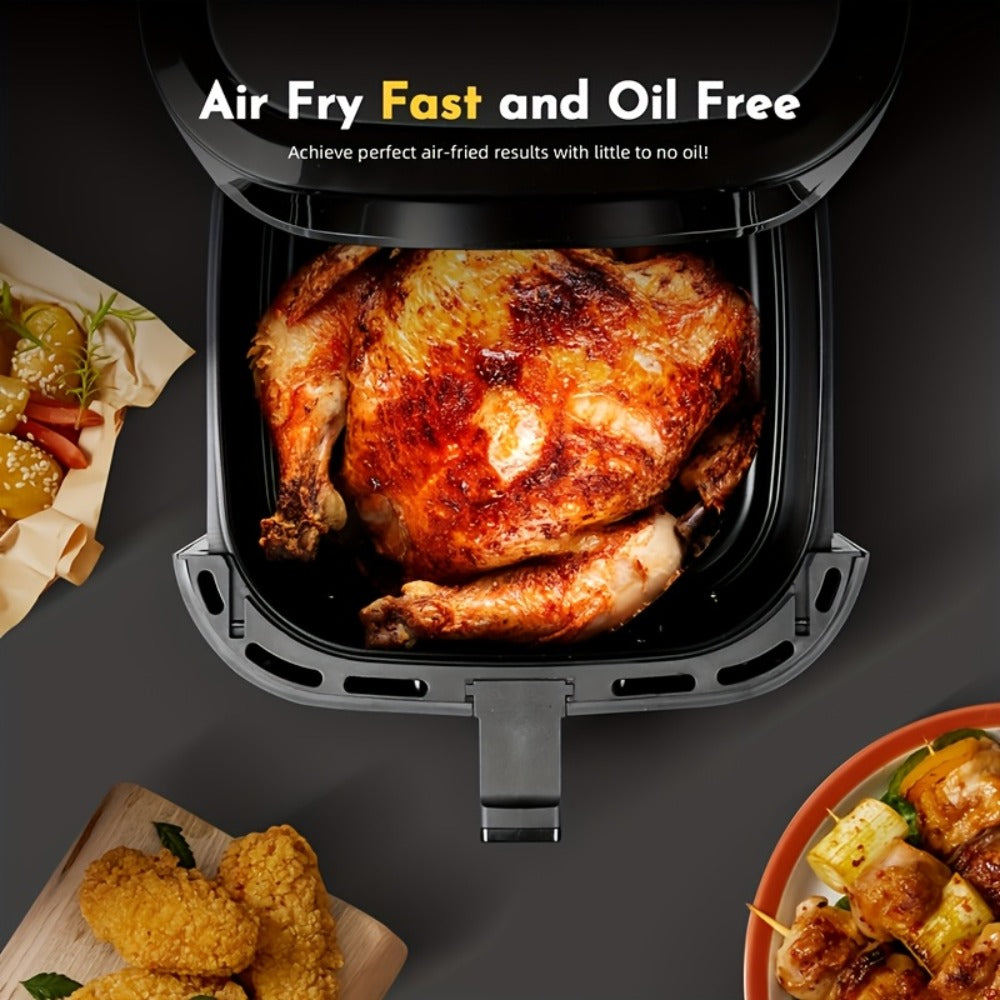 Air Fryer 8-in-1 with LED Touchscreen, 6QT Large Capacity Electric Hot Air Oven, 1350W 360¡ã Hot Air Circulation, Non-Stick Fry Basket, Heat-Insulated Handles, 8 Cooking Presets for Home Kitchen
