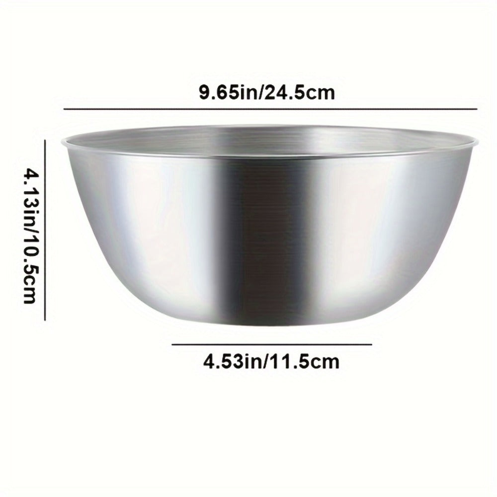 Stainless Steel Mixing Bowl Set 3-Piece with Measuring Marks ¨C Small Medium Large Nesting Bowls for Cooking, Baking & Food Prep, Durable 304 Stainless Steel Salad Bowl Set for Kitchen & Restaurant
